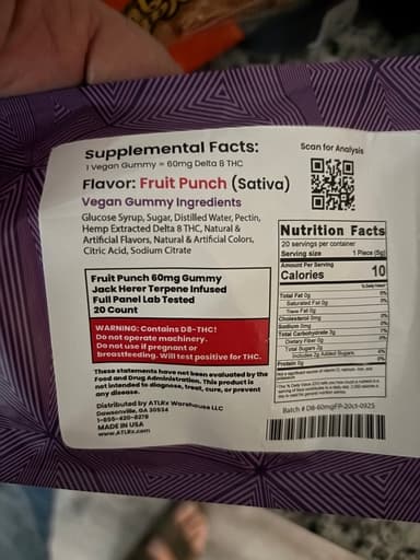Delta 8 Live Resin Gummies 60mg customer photo