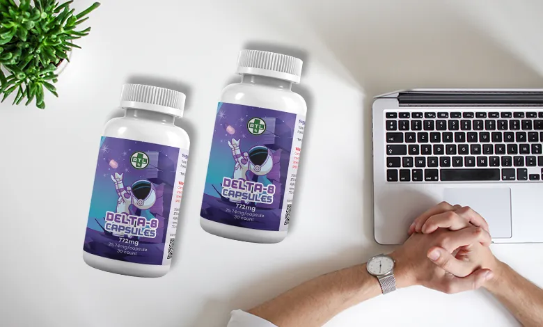 ATLRx Showing 2 Bottles of Delta 8 Capsules